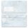 10 patterned envelopes MARBLE LIGHT BLUE in standard DIN long format (with windows) Marble & Structure, Marble motif, Paper-Media