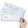 50 patterned envelopes MARBLE LIGHT BLUE in standard DIN long format (with windows)
