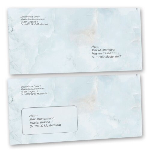 Papier à lettres et enveloppes Sets MARBRE BLEU CLAIR Papier de marbre