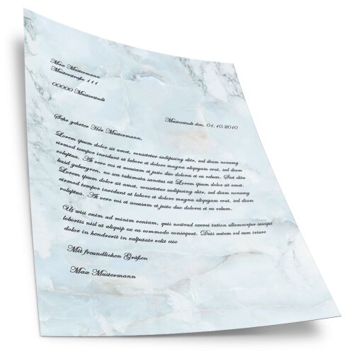 Motif Letter Paper-Sets MARBLE LIGHT BLUE Marble paper