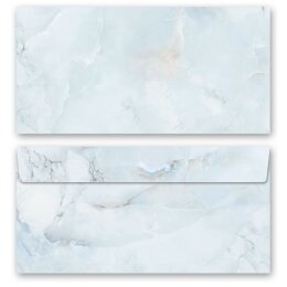 MARMOR HELLBLAU Briefpapier Sets Marmorpapier ELEGANT , DIN A4 & DIN LANG im Set., BSE-4037