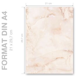 MARBLE TERRACOTTA Briefpapier Marble paper ELEGANT 50 sheets, DIN A4 (210x297 mm), A4E-4038-50