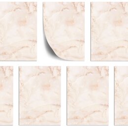 MARBRE EN TERRE CUITE Briefpapier Papier de marbre ELEGANT 50 feuilles de papeterie, DIN A5 (148x210 mm), A5E-081-50