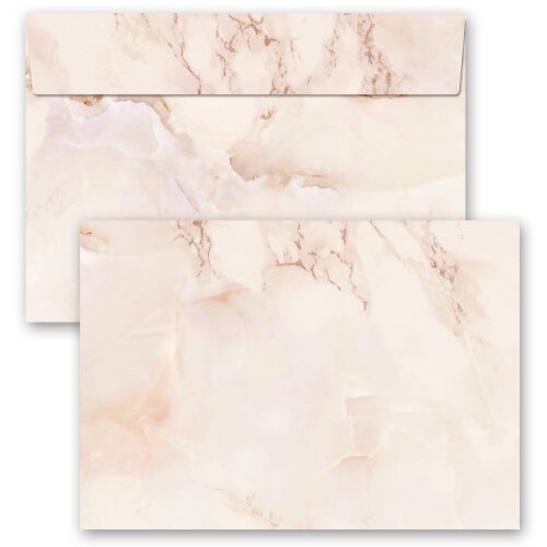 10 patterned envelopes MARBLE TERRACOTTA in C6 format (windowless) Marble & Structure, Marble motif, Paper-Media