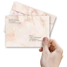 25 patterned envelopes MARBLE TERRACOTTA in C6 format (windowless)