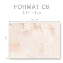 MARMOR TERRACOTTA Briefumschläge Marmor-Umschläge CLASSIC 25 Briefumschläge, DIN C6 (162x114 mm), C6-4038-25