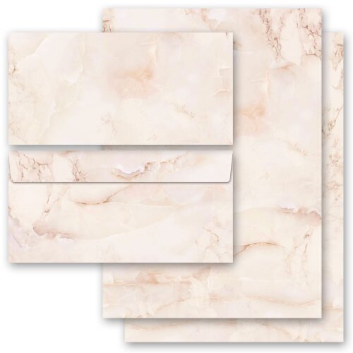 40-pc. Complete Motif Letter Paper-Set MARBLE TERRACOTTA Marble & Structure, Marble paper, Paper-Media