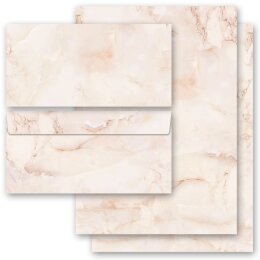 40-pc. Complete Motif Letter Paper-Set MARBLE TERRACOTTA Marble & Structure, Marble paper, Paper-Media