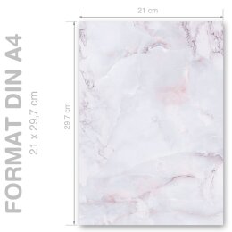 MARBLE LILAC Briefpapier Marble paper ELEGANT 50 sheets, DIN A4 (210x297 mm), A4E-4039-50
