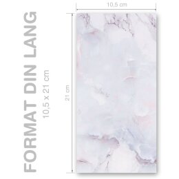 MARBLE LILAC Briefpapier Marble paper ELEGANT 100 sheets, DIN LONG (105x210 mm), DLE-4039-100