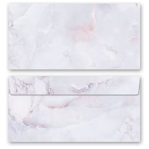 10 patterned envelopes MARBLE LILAC in standard DIN long format (windowless) Marble & Structure, Marble paper, Paper-Media