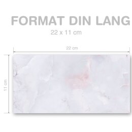 MARBRE LILAS Briefumschläge Papier de marbre CLASSIC 10 enveloppes (sans fenêtre), DIN LANG (220x110 mm), DLOF-4039-10