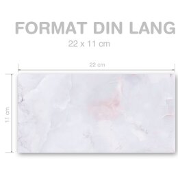 MARMOR FLIEDER Briefumschläge Marmor-Umschläge CLASSIC 50 Briefumschläge (ohne Fenster), DIN LANG (220x110 mm), DLOF-4039-50