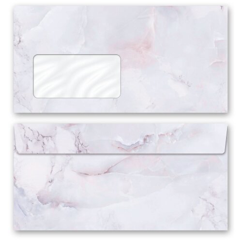 10 enveloppes à motifs au format DIN LONG - MARBRE LILAS (avec fenêtre) Marbre & Structure, Papier de marbre, Paper-Media
