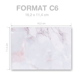 MARBRE LILAS Briefumschläge Papier de marbre CLASSIC 10 enveloppes, DIN C6 (162x114 mm), C6-4039-10