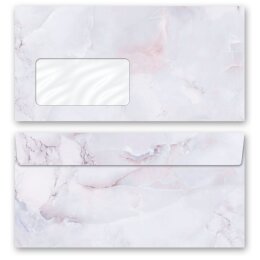 MARBLE LILAC Briefpapier Sets Marble paper ELEGANT 200-pc. Complete set, DIN A4 & DIN LONG Set., SME-4039-200