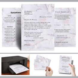 200-pc. Complete Motif Letter Paper-Set MARBLE LILAC