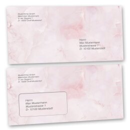 Motif envelopes Marble & Structure, MARBLE MAGENTA 10 envelopes (windowless) - DIN LONG (220x110 mm) | Self-adhesive | Order online! | Paper-Media