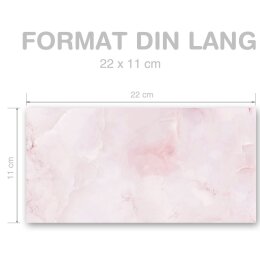 MARBRE MAGENTA Briefumschläge Enveloppes de marbre CLASSIC 50 enveloppes (sans fenêtre), DIN LANG (220x110 mm), DLOF-4040-50