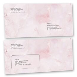 Motiv-Briefumschläge Marmor & Struktur, MARMOR MAGENTA 50 Briefumschläge (ohne Fenster) - DIN LANG (220x110 mm) | selbstklebend | Online bestellen! | Paper-Media
