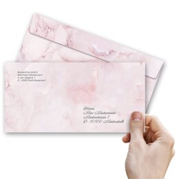 Briefumschläge MARMOR MAGENTA - 50 Stück DIN LANG (ohne Fenster)