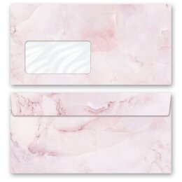 10 patterned envelopes MARBLE MAGENTA in standard DIN long format (with windows) Marble & Structure, Marble envelopes, Paper-Media