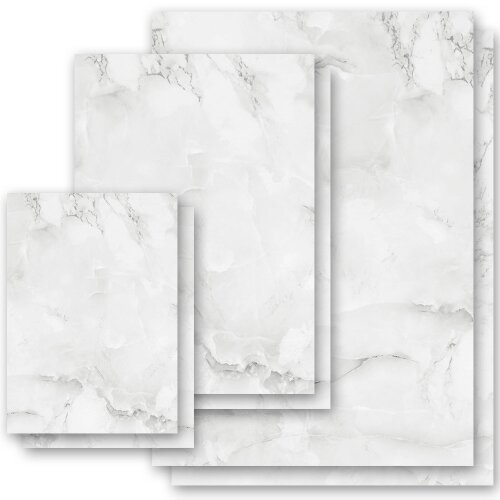 MARMO GRIGIO CHIARO Briefpapier Papier de marbre ELEGANT , DIN A4, DIN A5, DIN A6 & DIN LANG, MBE-4041