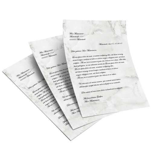Briefpapier MARMOR HELLGRAU - DIN A5 Format 50 Blatt