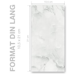 MÁRMOL GRIS CLARO Briefpapier Papier de marbre ELEGANT 100 hojas de papelería, DIN LANG (105x210 mm), DLE-4041-100