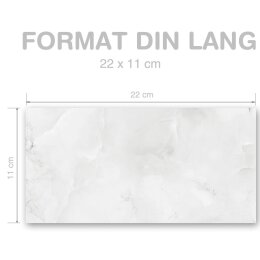 MARBRE GRIS CLAIR Briefumschläge Papier de marbre CLASSIC 10 enveloppes (sans fenêtre), DIN LANG (220x110 mm), DLOF-4041-10
