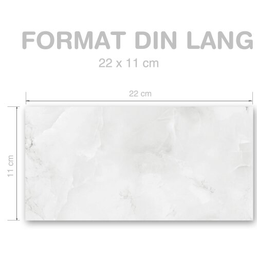 MARMOR HELLGRAU Briefumschläge Marmor-Umschläge "CLASSIC" 50 Briefumschläge (ohne Fenster), DIN LANG (220x110 mm), DLOF-4041-50