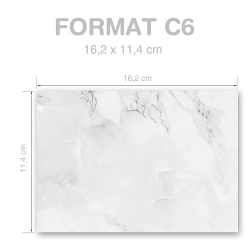 MARMOR HELLGRAU Briefumschläge Marmorpapier "CLASSIC" 10 Briefumschläge, DIN C6 (162x114 mm), C6-4041-10