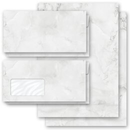 Motif Letter Paper-Sets MARBLE LIGHT GREY Marble paper