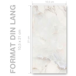 MÁRMOL NATURAL Briefpapier Papier de marbre ELEGANT 100 hojas de papelería, DIN LANG (105x210 mm), DLE-4042-100