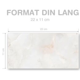 MARBLE NATURAL Briefumschläge Marble paper CLASSIC 10 envelopes (windowless), DIN LONG (220x110 mm), DLOF-4042-10
