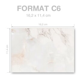 MARBLE NATURAL Briefumschläge Marble envelopes CLASSIC 25 envelopes, DIN C6 (162x114 mm), C6-4042-25