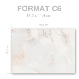 MÁRMOL NATURAL Briefumschläge Sobres de mármol CLASSIC 25 sobres, DIN C6 (162x114 mm), C6-4042-25