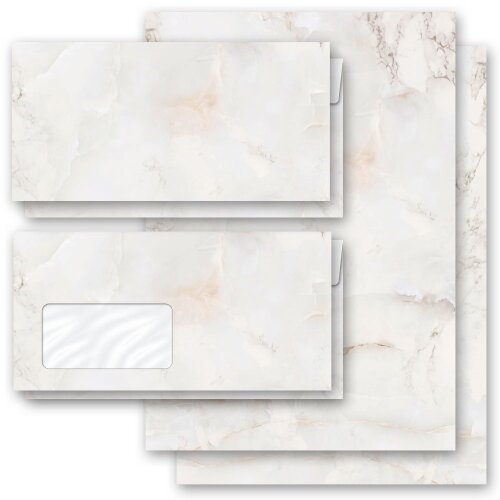 Papier à lettres et enveloppes Sets MARBRE NATUREL Papier de marbre
