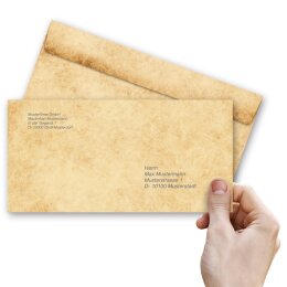 HISTORY Briefumschläge Vieux papier Vintage CLASSIC 10 enveloppes (sans fenêtre), DIN LANG (220x110 mm), DLOF-4043-10