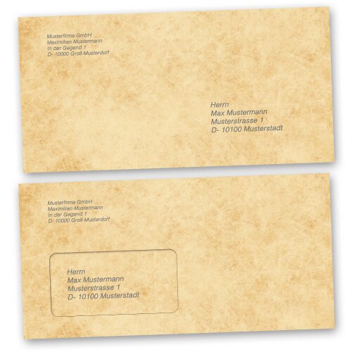 Motiv-Briefumschläge Antik & History, HISTORY 10 Briefumschläge (mit Fenster) - DIN LANG (220x110 mm) | selbstklebend | Online bestellen! | Paper-Media