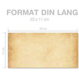 RUSTIQUE Briefumschläge Vieux papier Vintage CLASSIC 10 enveloppes (sans fenêtre), DIN LANG (220x110 mm), DLOF-4044-10