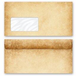 10 patterned envelopes RUSTIC in standard DIN long format (with windows) Antique & History, Old Paper Vintage, Paper-Media