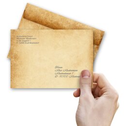 RUSTIKAL Briefumschläge Altes Papier Vintage CLASSIC 10 Briefumschläge, DIN C6 (162x114 mm), C6-4044-10
