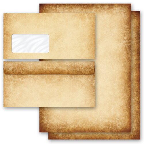 Motiv-Briefpapier Set RUSTIKAL - 40-tlg. DL (mit Fenster)