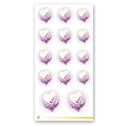 Decoration | Sticker Sheets Motif HEART WITH PURPLE...