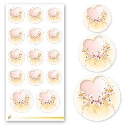 10 sheets with 140 stickers Decoration HEART WITH PINK FLOWERS | Special Occasions | Colorful sticker sheets! Ideal for decorating envelopes, schedulers, gifts, bouquets and also glass! | Paper-Media