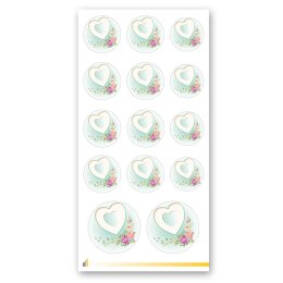 Decoration | Sticker Sheets Motif HEART WITH PEONIES |...