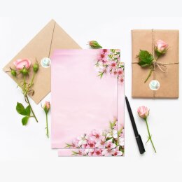Sticker-Sheet HEART WITH PEONIES - 2 sheets with 28 stickers