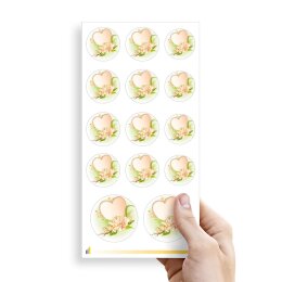 Stickerbögen HERZ MIT SEEROSEN - 10 Bögen mit 140 Sticker