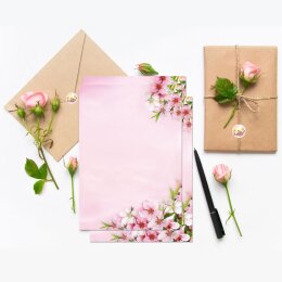 Stickerbögen HERZ MIT GELBEN ROSEN - 5 Bögen mit 70 Sticker